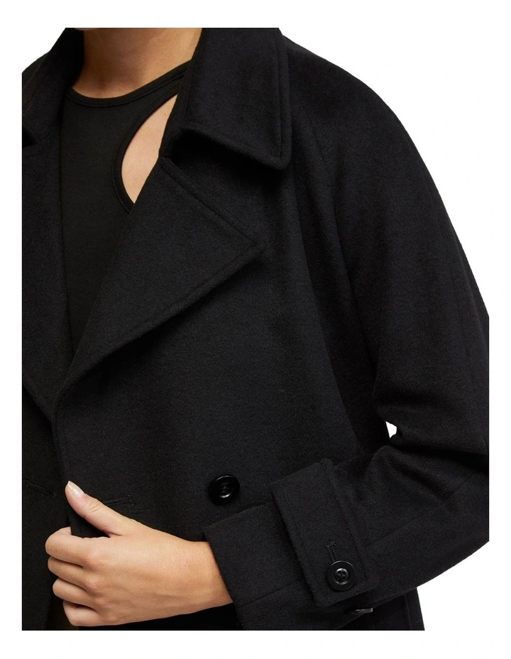 Gemma Wool Rich Coat in Black