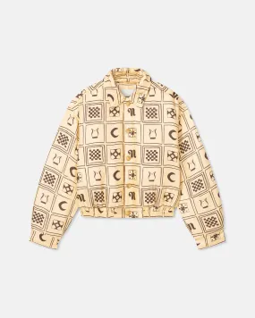 Gino - Printed Silk-Twill Jacket - Apricot Kopjafa