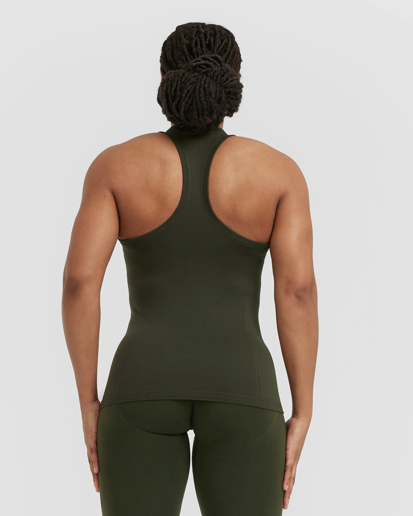 Go To Seamless Fitted High Neck Vest | Khaki