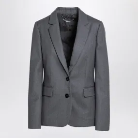 GREY SINGLE-BREASTED JACKET IN WOOL