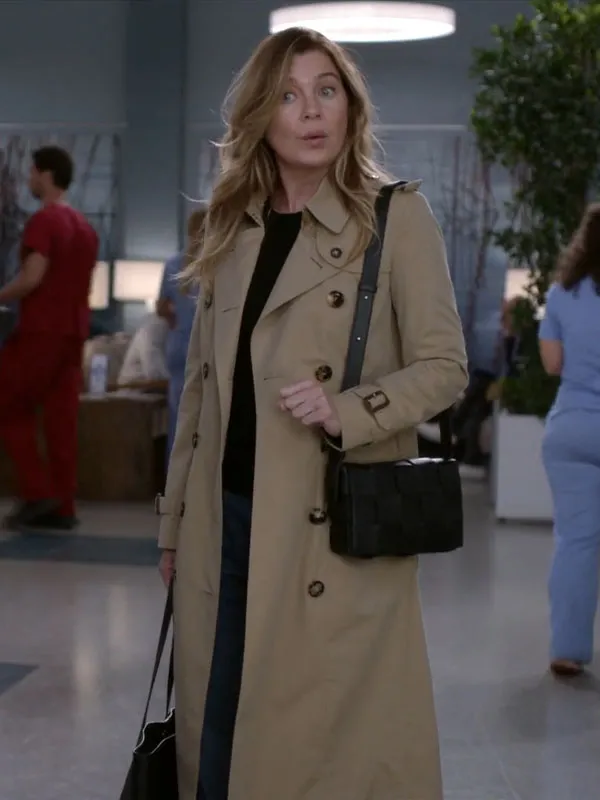 Greys Anatomy Ellen Pompeo Beige Coat