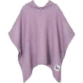 Happymess Linen Waffle Hood Poncho, Lavender