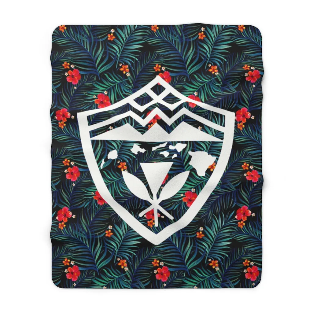 Hawaiian Shield Blue Fleece Blanket