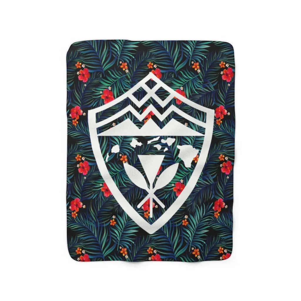 Hawaiian Shield Blue Fleece Blanket