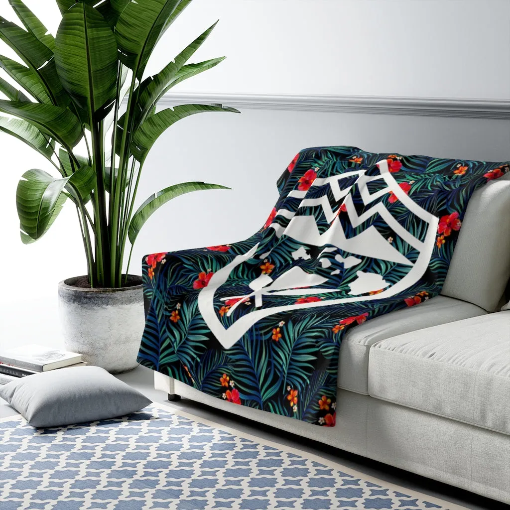 Hawaiian Shield Blue Fleece Blanket