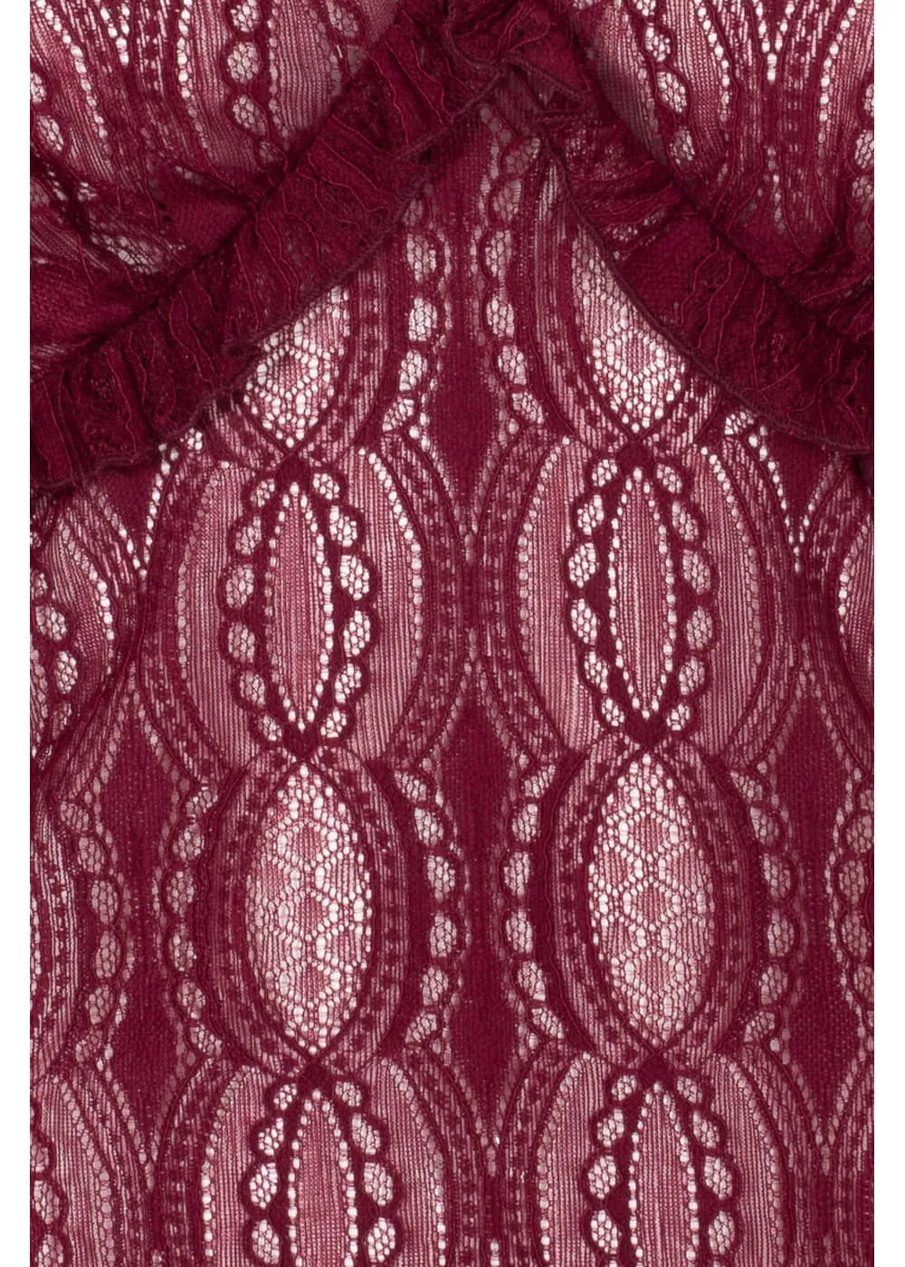 Hell Bunny Rhea Lace 70's Top Burgundy