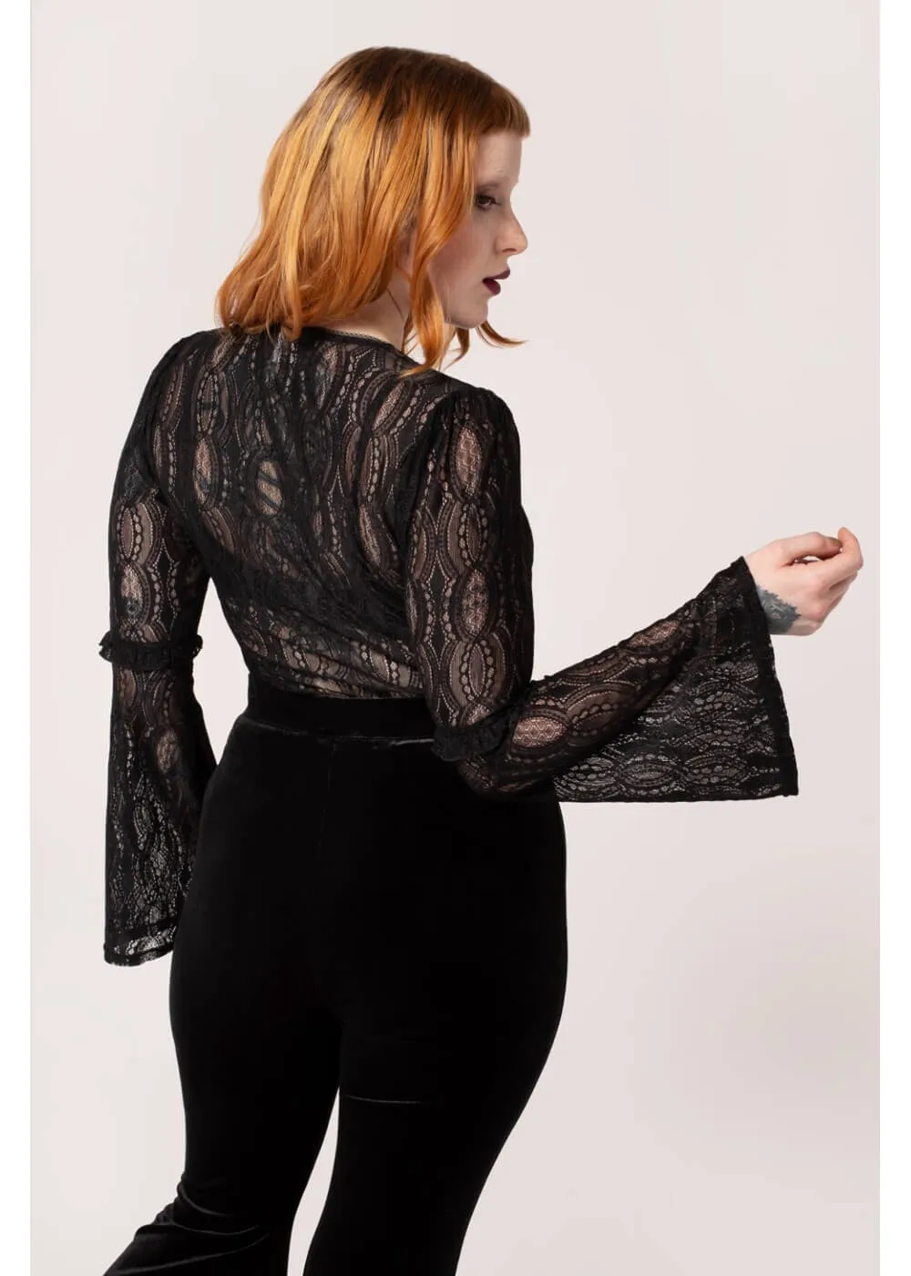 Hell Bunny Rhea Lace Top Black