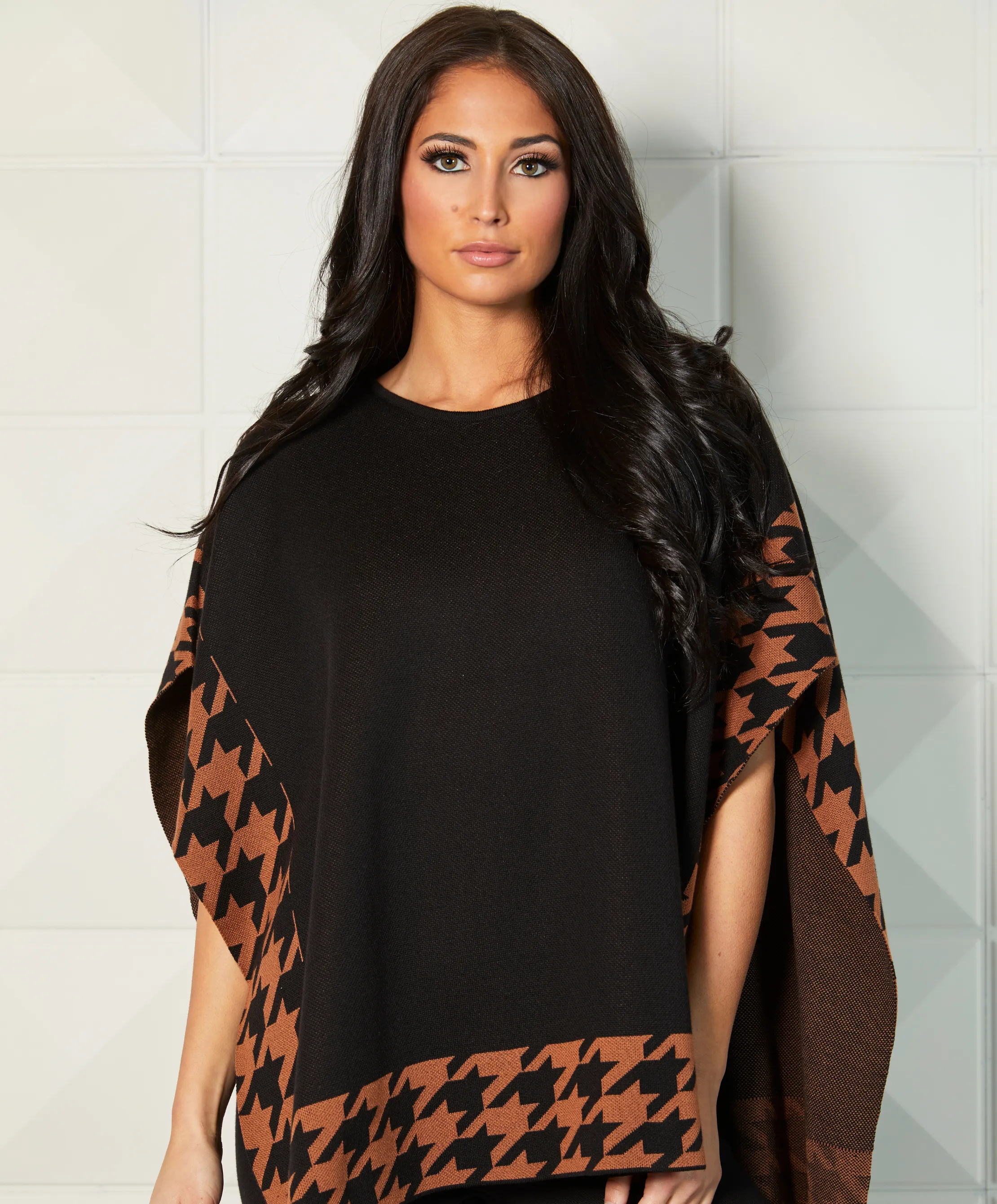 Houndstooth Poncho