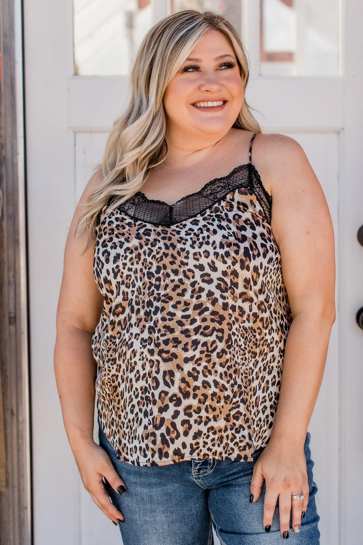 Impeccable Beauty Lace Shift Tank- Leopard