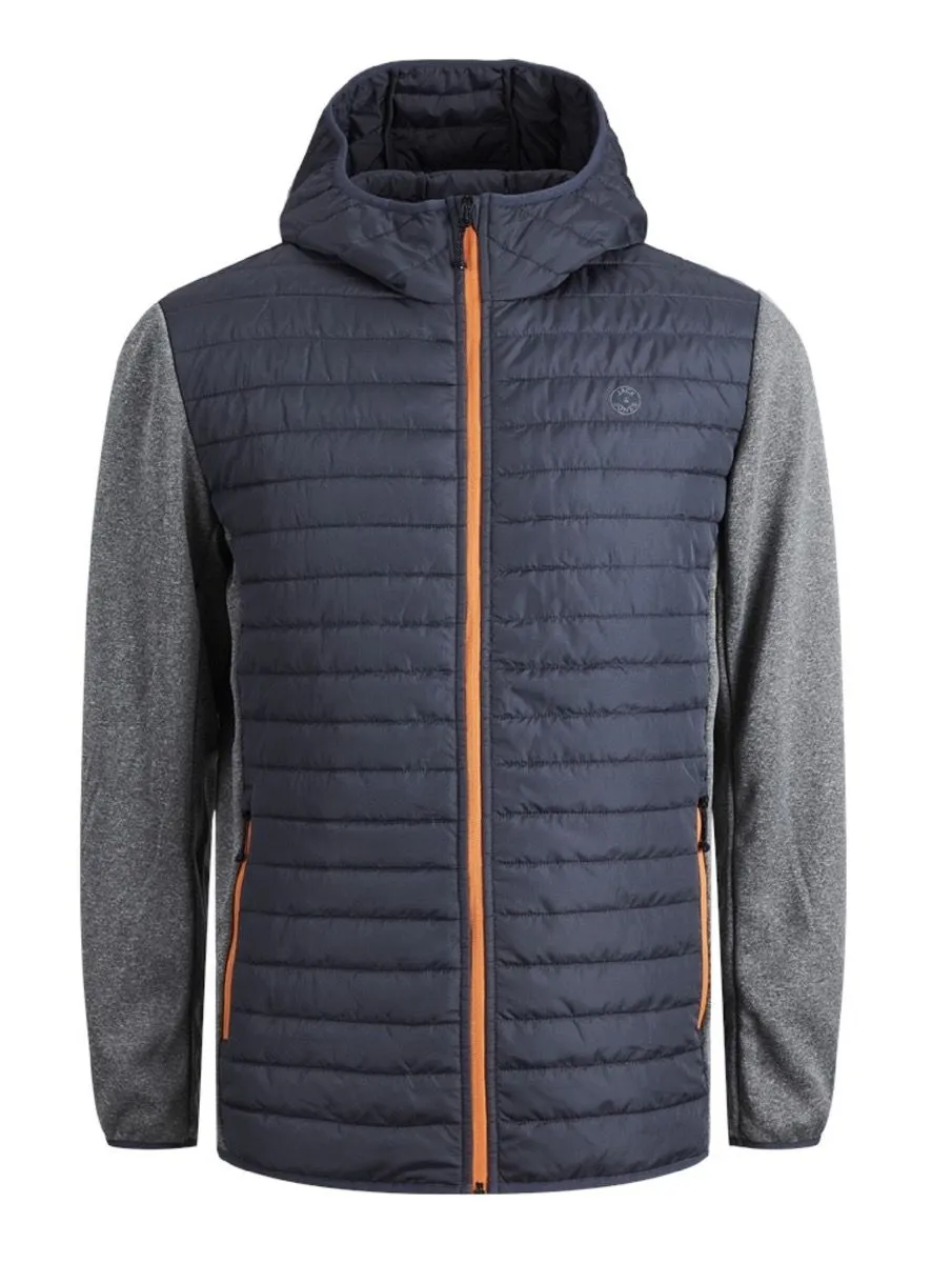 Jack & Jones Multi Quilted Hybrid Jacket Grey Melange