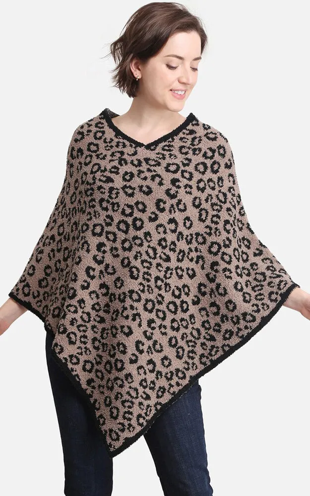 JCL1003 Leopard Print Luxury Soft Poncho