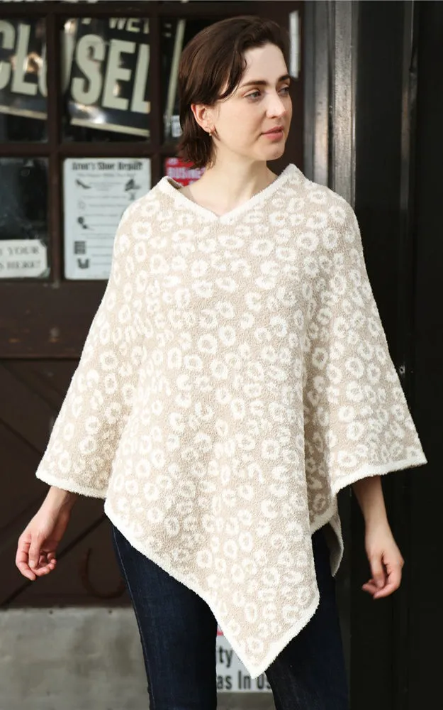 JCL1003 Leopard Print Luxury Soft Poncho