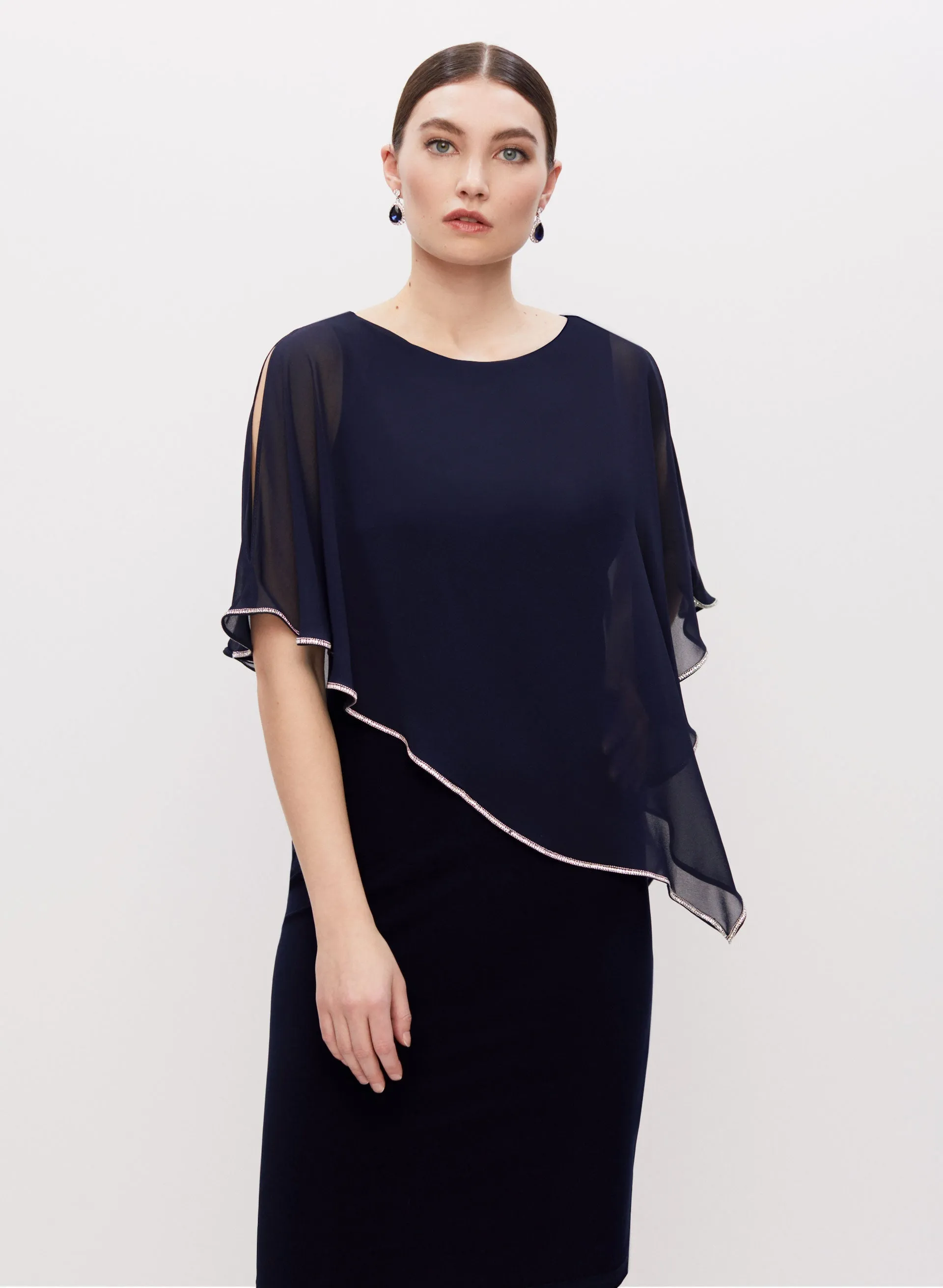 Joseph Ribkoff - Asymmetric Poncho Dress