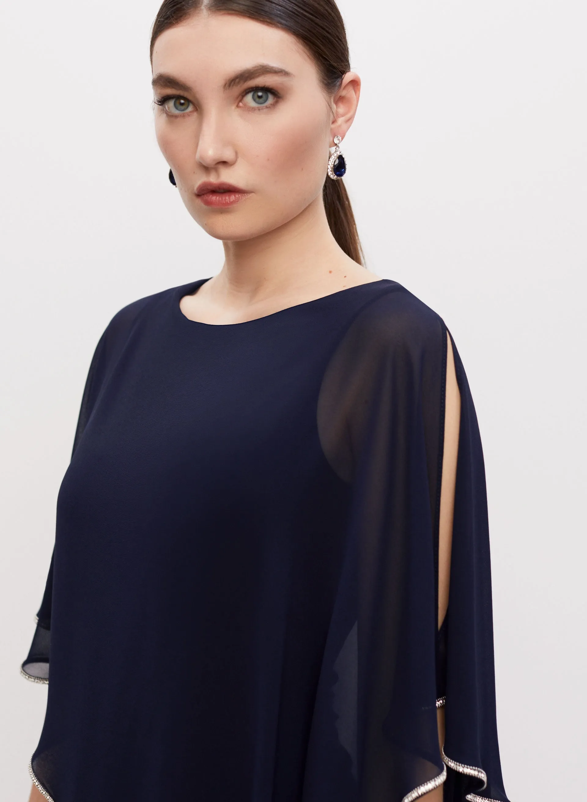 Joseph Ribkoff - Asymmetric Poncho Dress