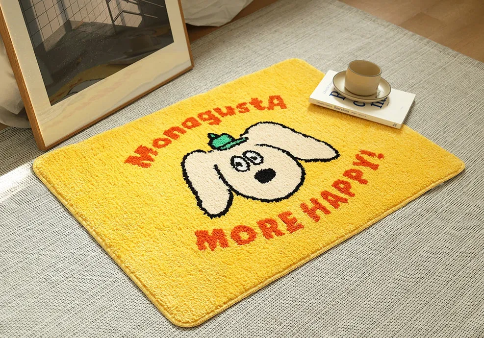 Large Big Yellow Square Cute Animal Dogs Charlie Characters Floor Mats Rugs Bathroom Home Decor Bedroom Door Foot Pads Soft Anti