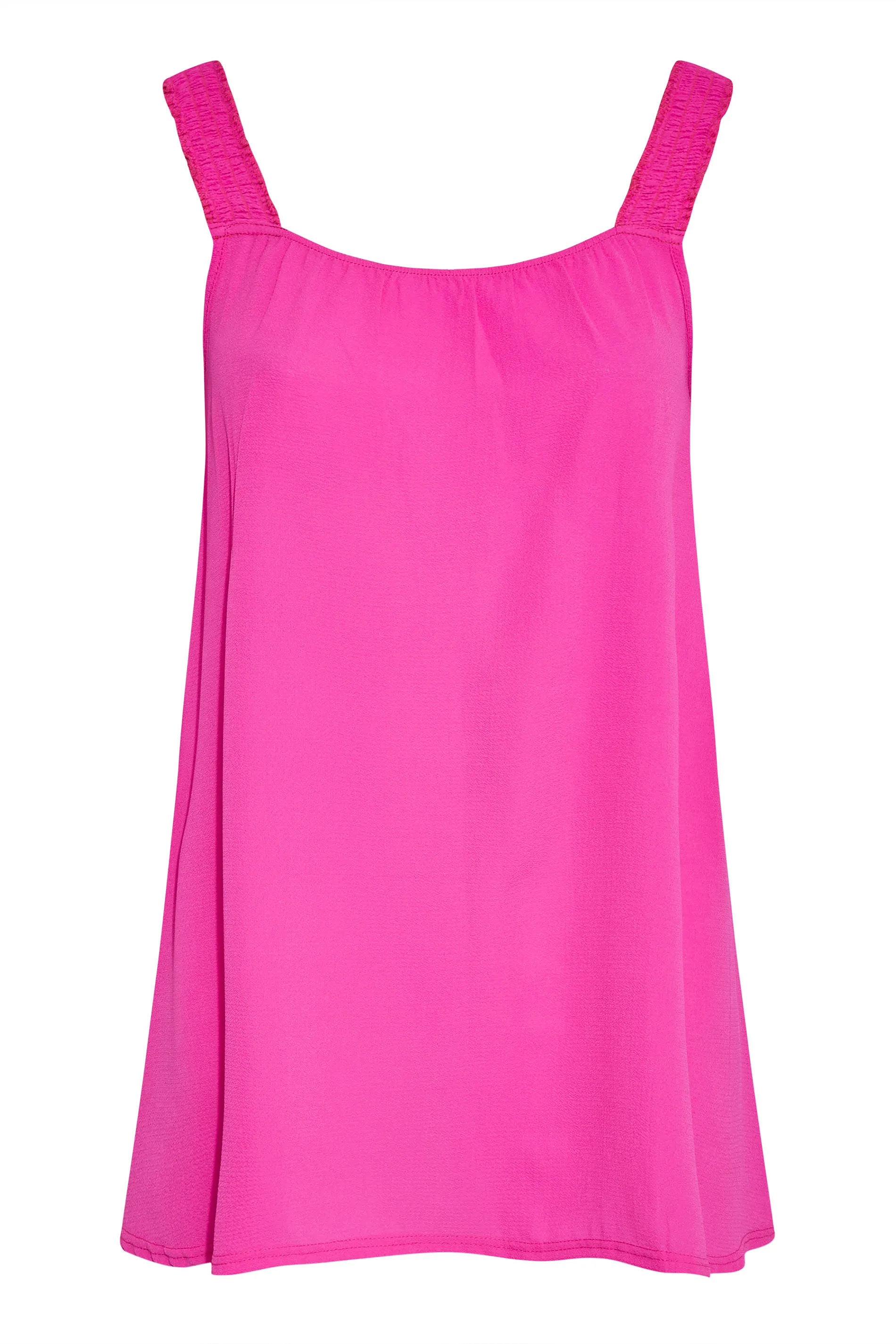 LIMITED COLLECTION Curve Hot Pink Shirred Strap Vest Top