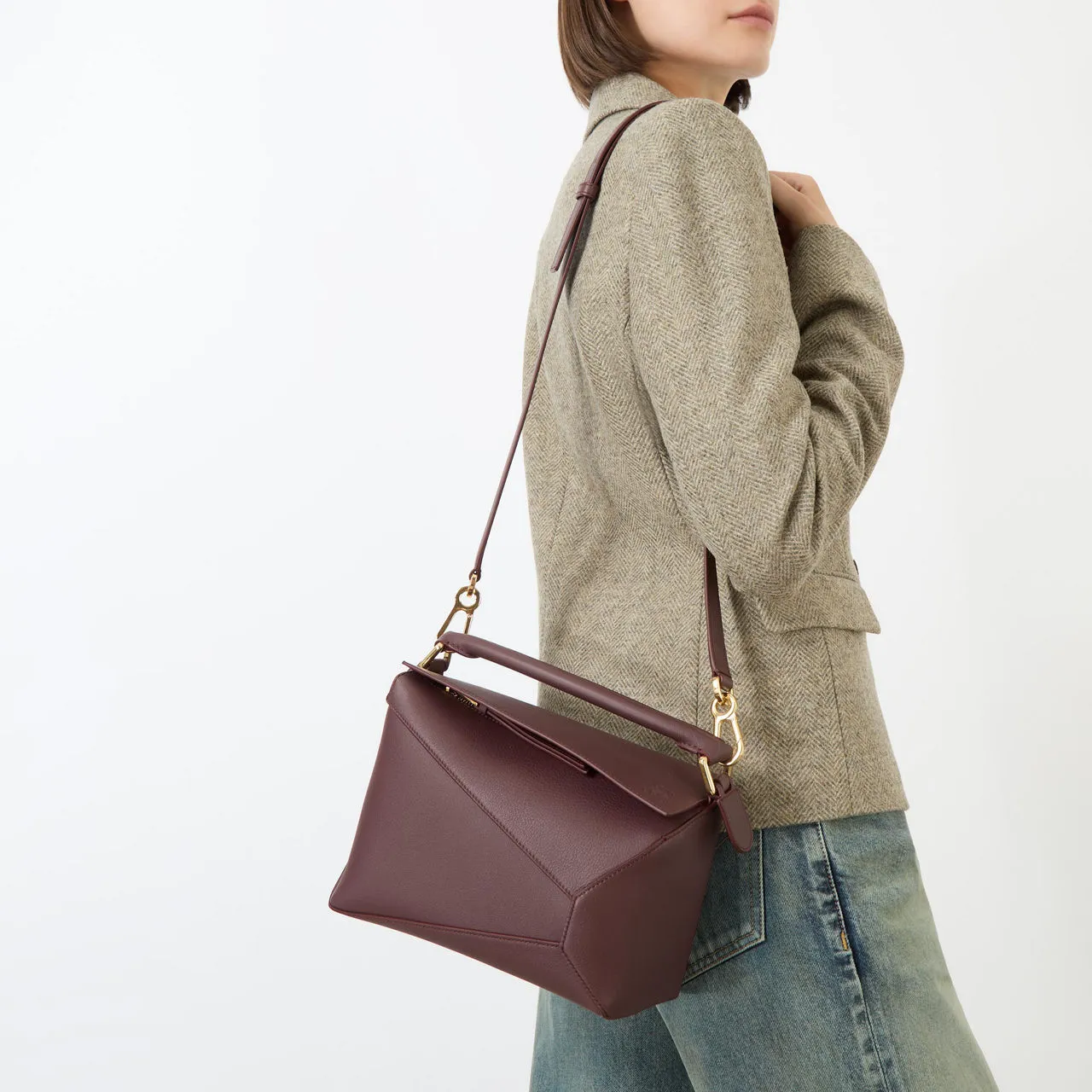 LOEWE Puzzle Small Crossbody Bag - Burgundy