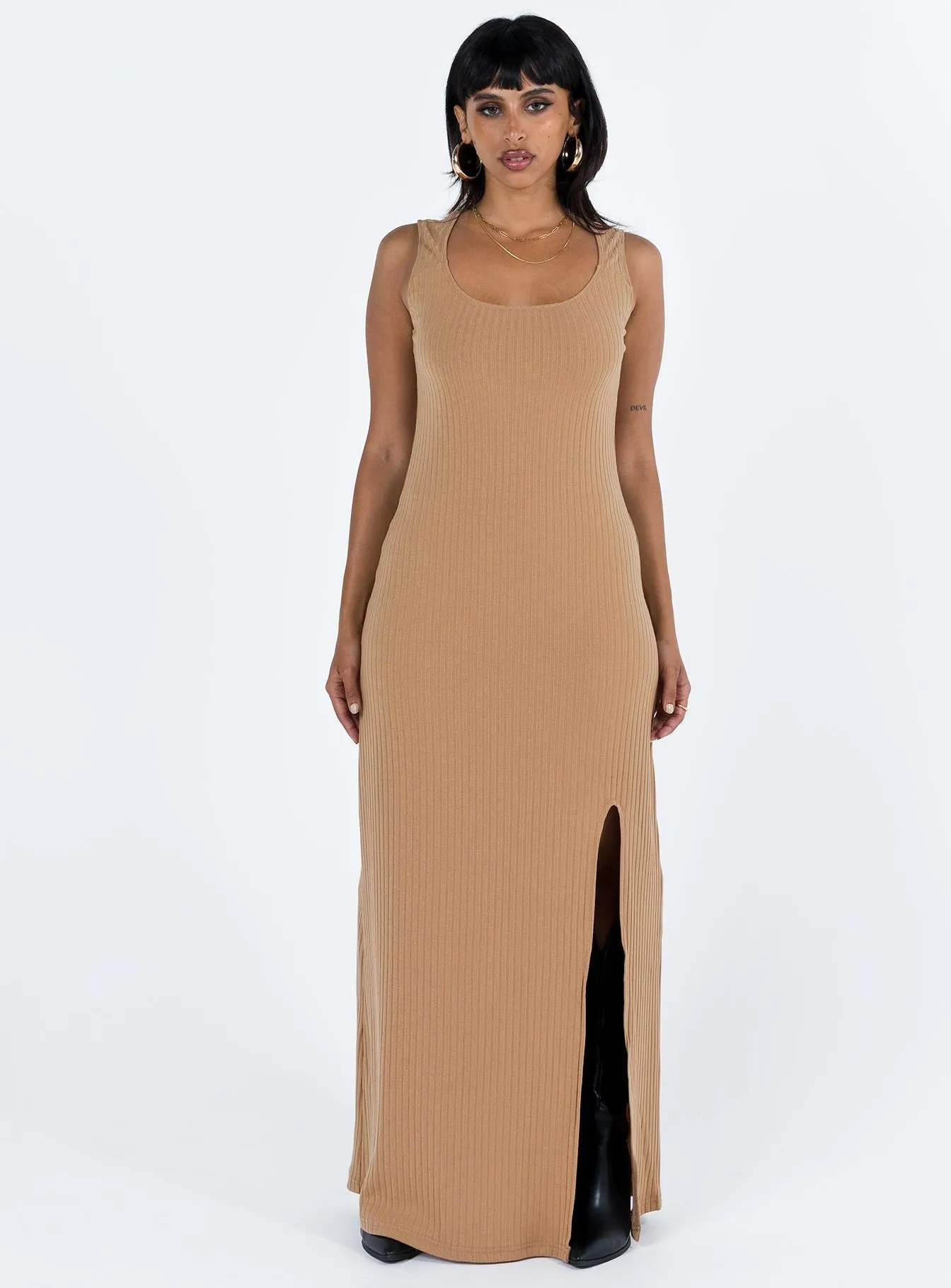 Lomandra Slip Maxi Dress Brown