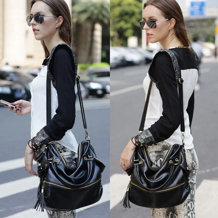 Luxury Lady Bag Casual Street Women Bags Tassel Decors Leather Women Messenger Handbag