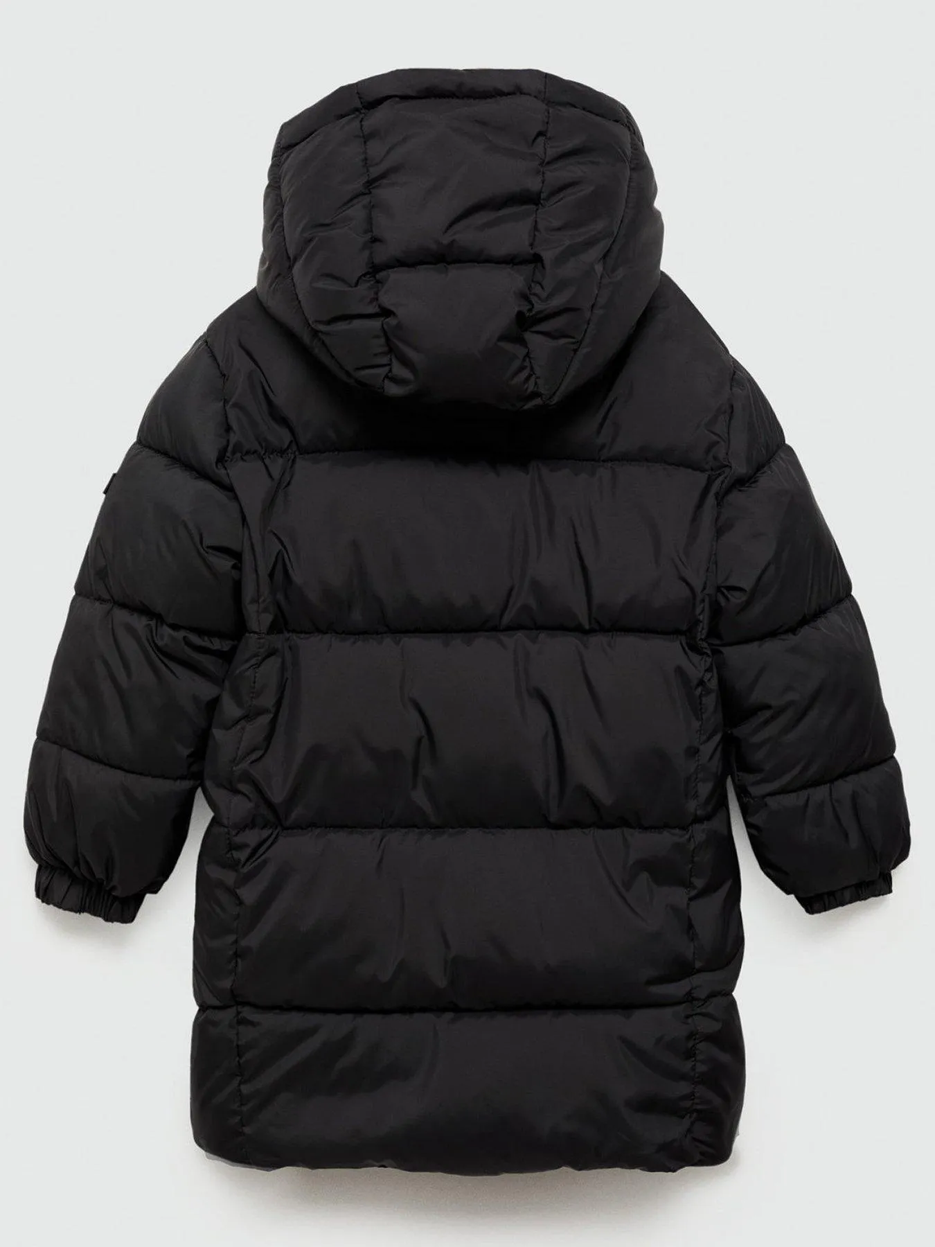 Mango Boys Longline Padded Coat - Black