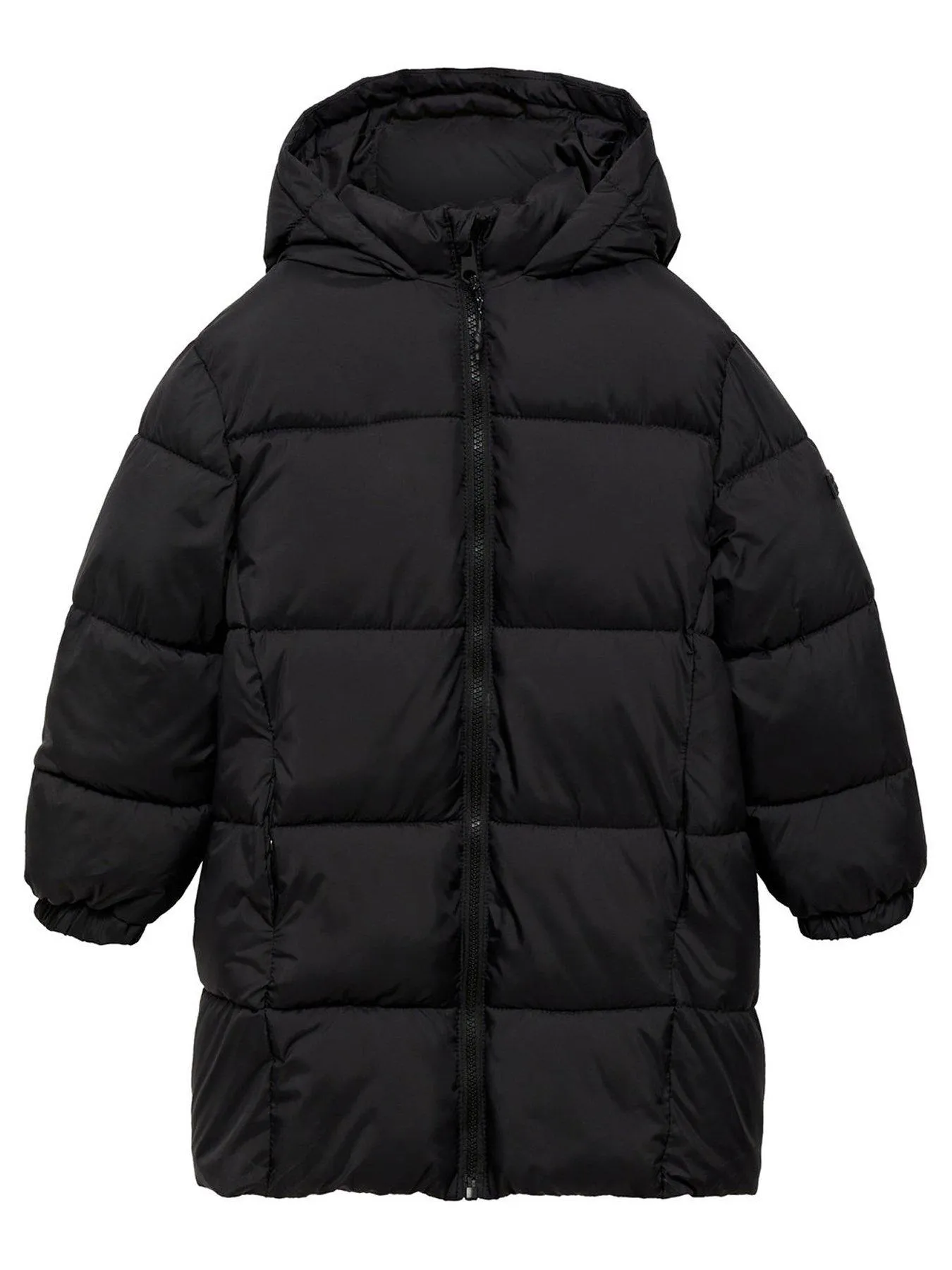 Mango Boys Longline Padded Coat - Black