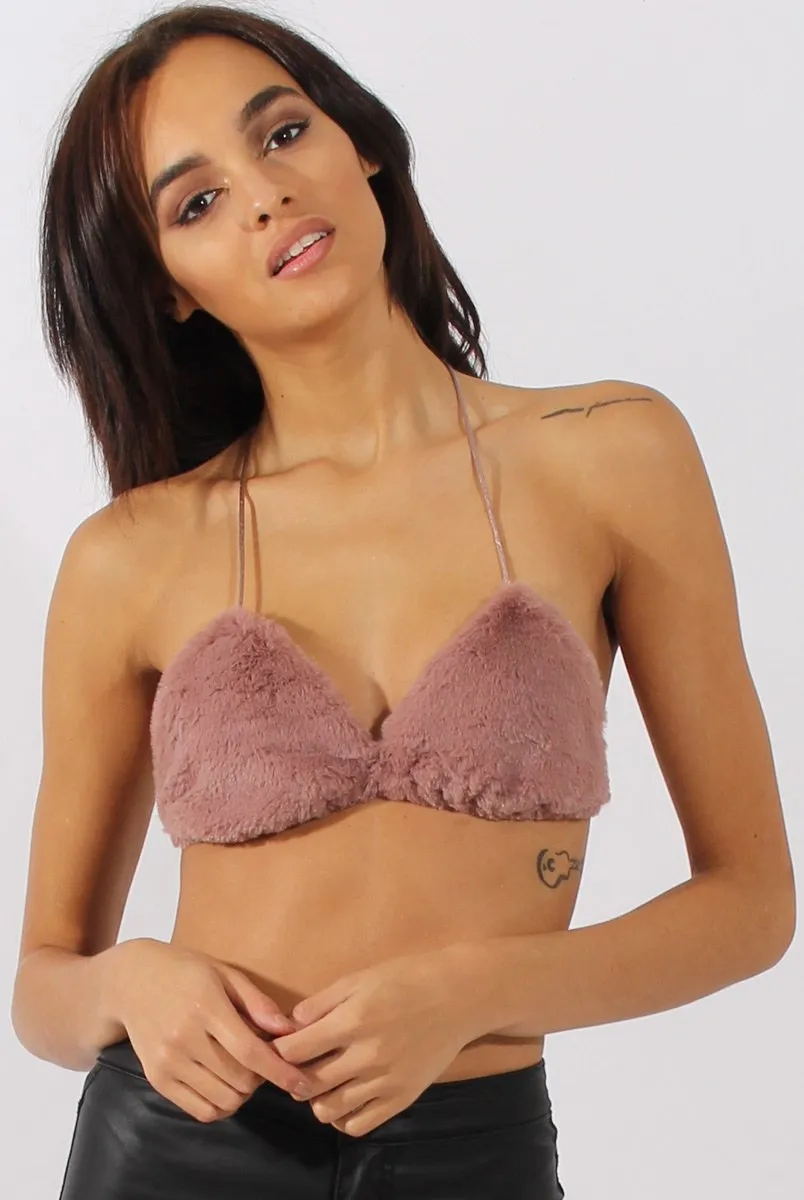 Mauve Faux Fur Bralet - Immi