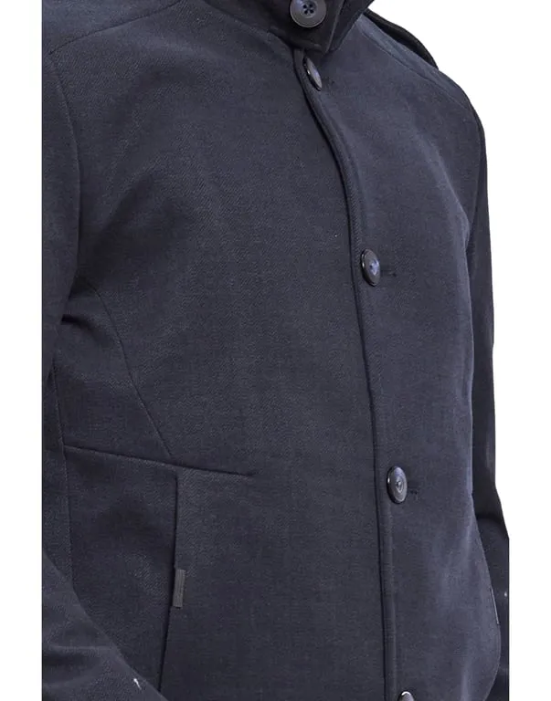 Men Coat Prussian Blue Color