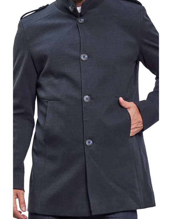 Men Coat Prussian Blue Color