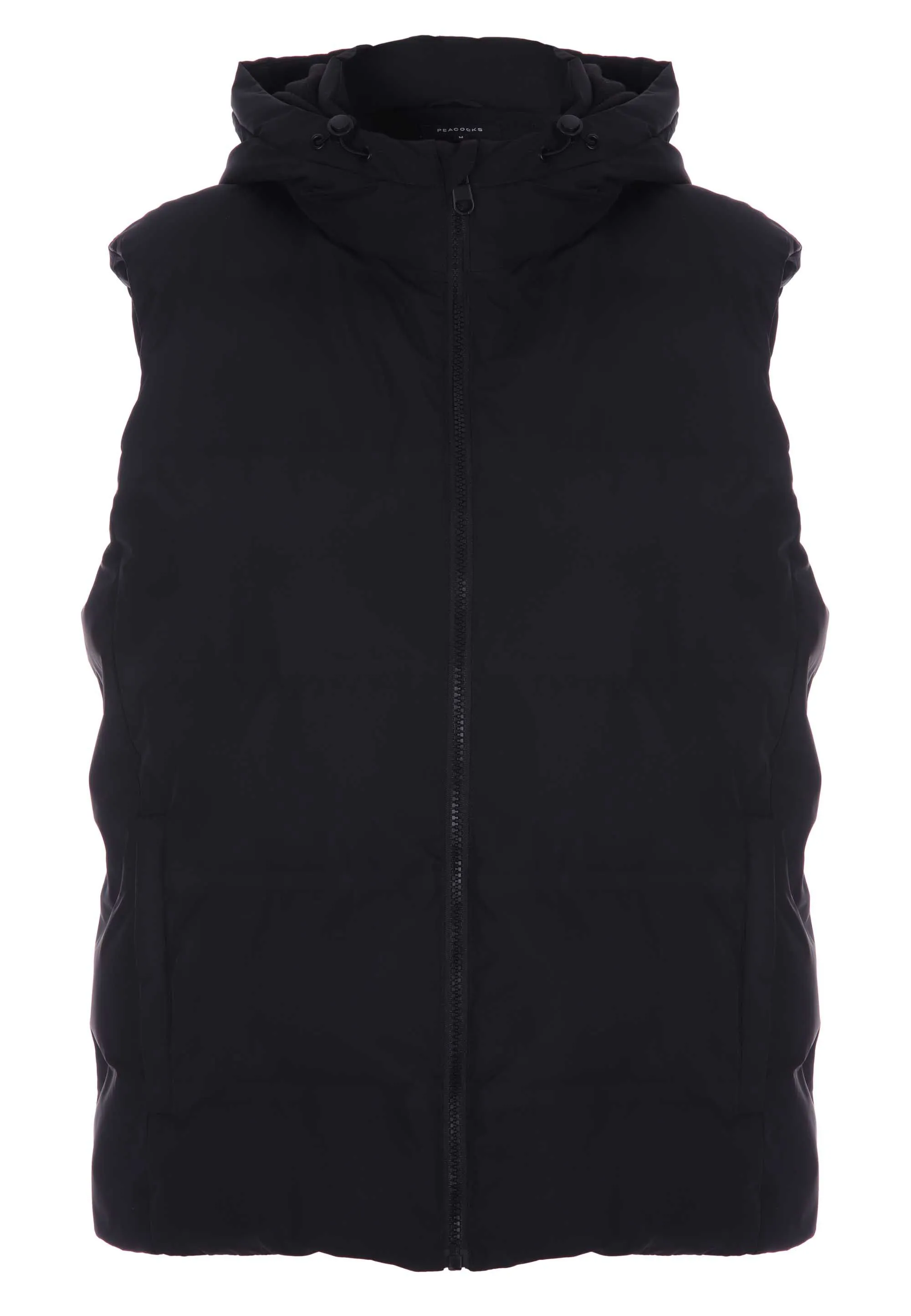 Mens Black Padded Hooded Gilet Jacket