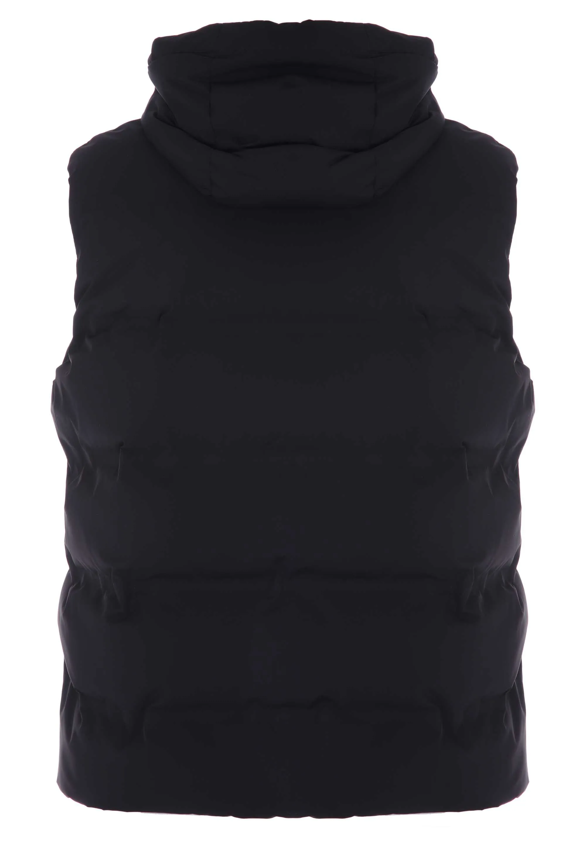 Mens Black Padded Hooded Gilet Jacket