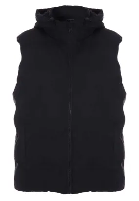 Mens Black Padded Hooded Gilet Jacket