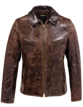 Men's Cowhide Retro Moto Style Jacket 673