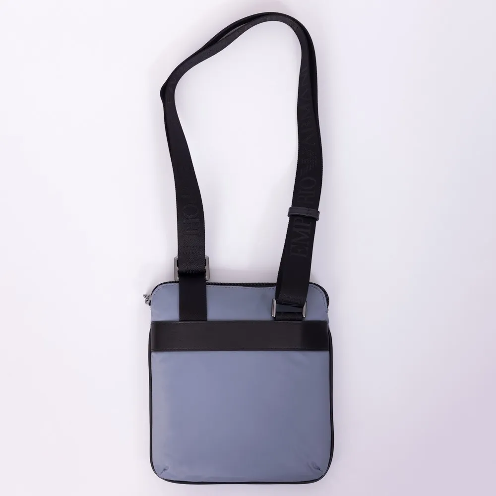 Mens Grey Nylon Small Messenger