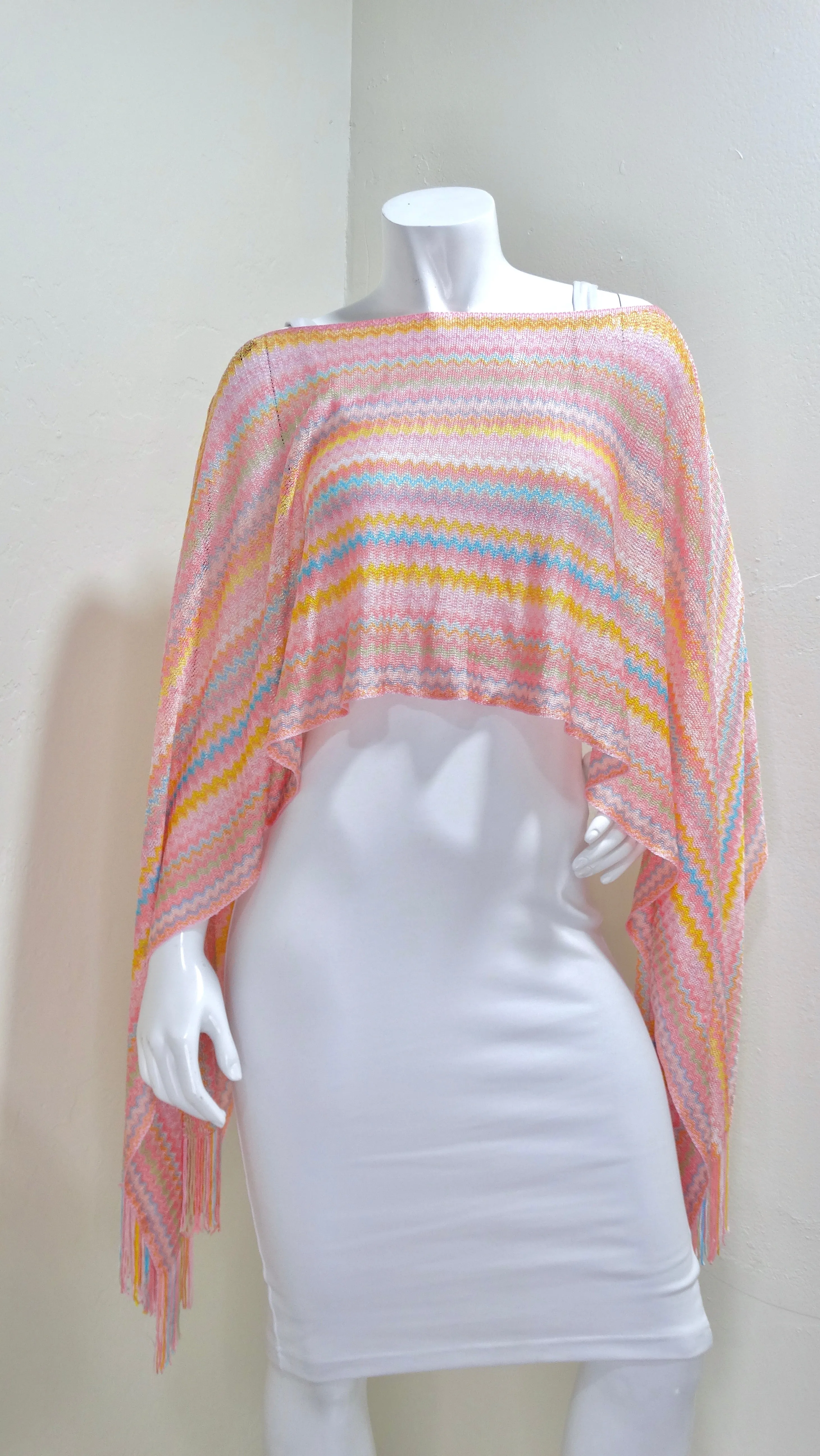 Missoni Multicolour Knit Cropped Poncho