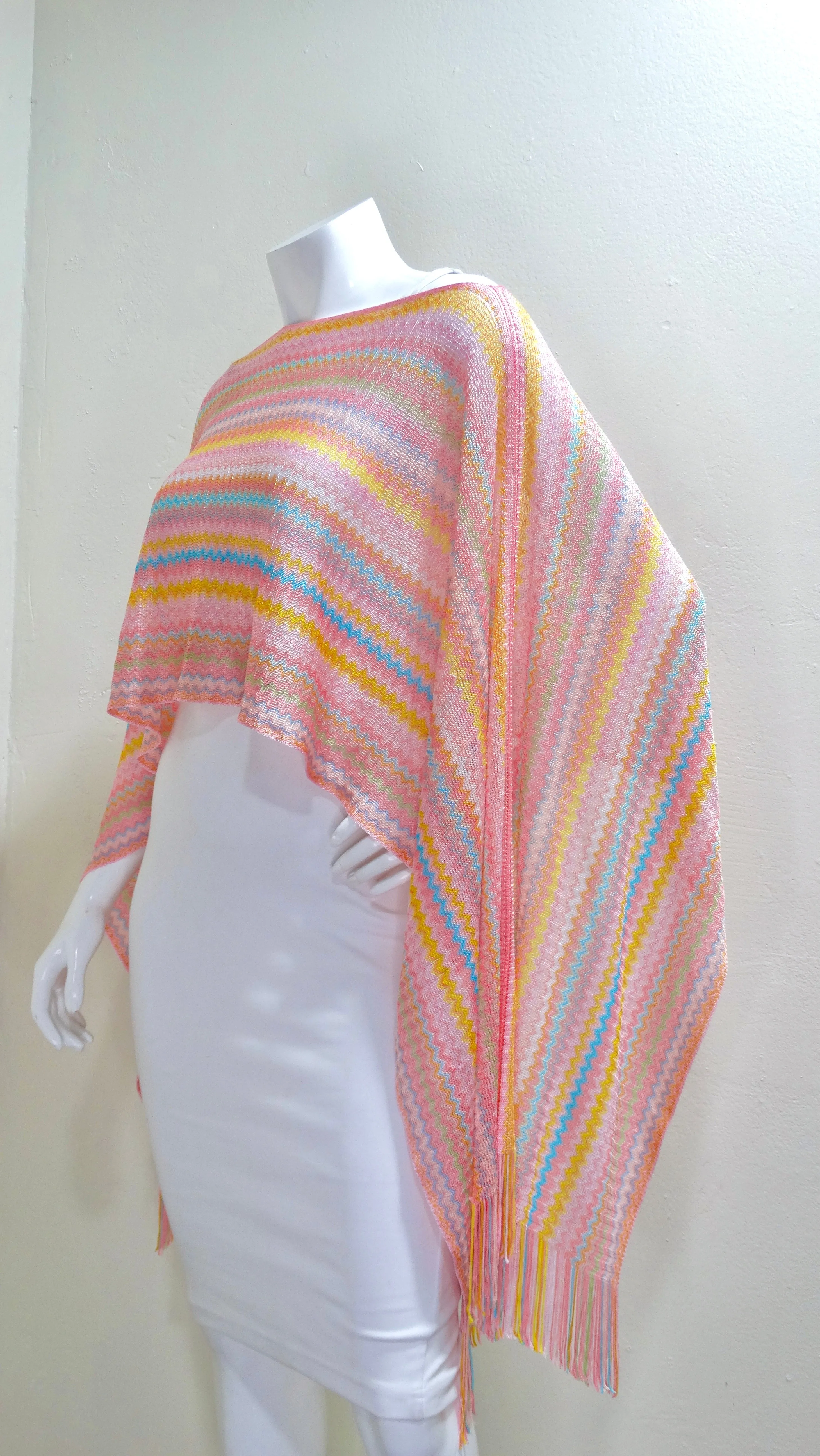 Missoni Multicolour Knit Cropped Poncho