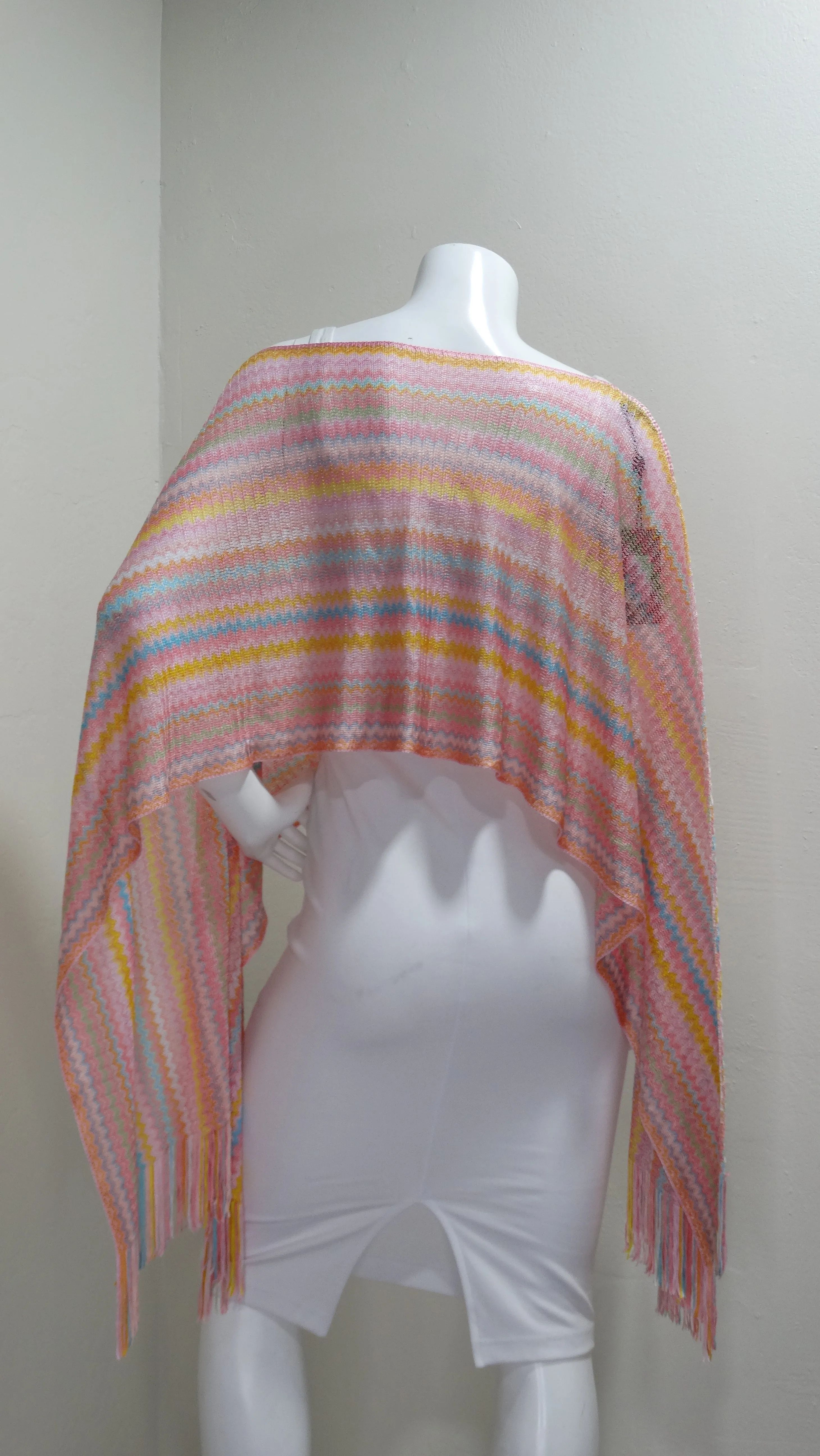 Missoni Multicolour Knit Cropped Poncho