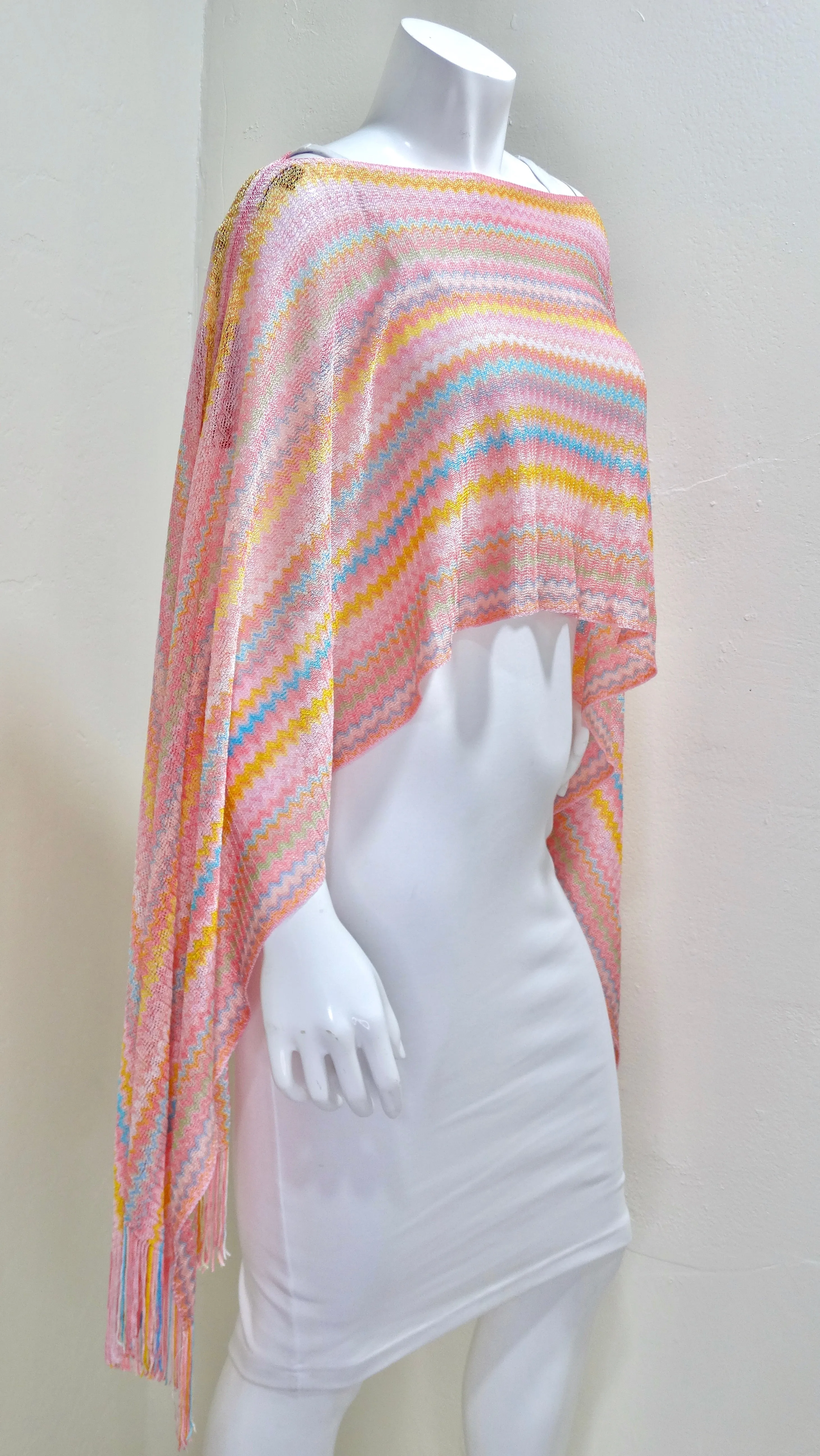 Missoni Multicolour Knit Cropped Poncho