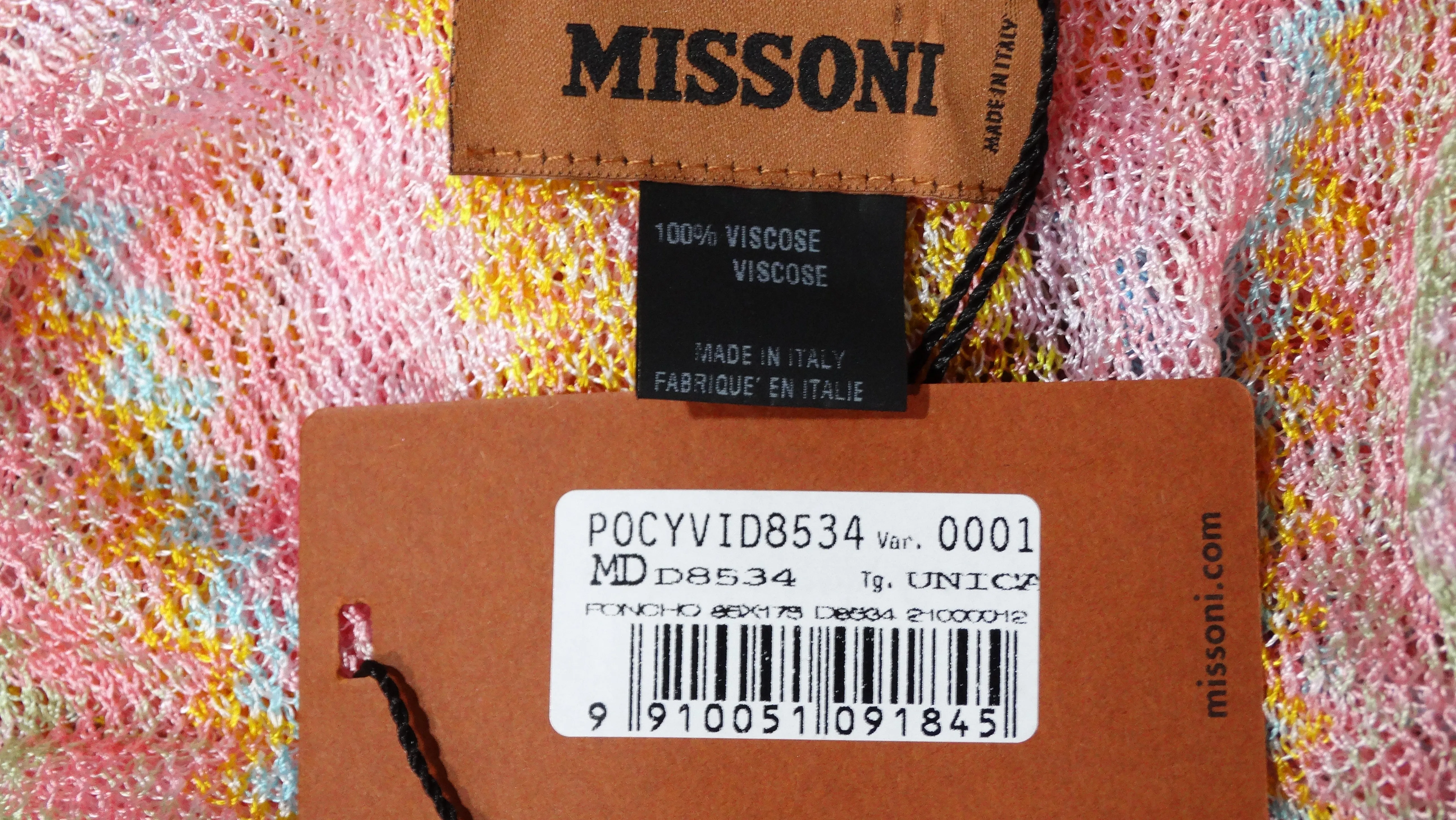 Missoni Multicolour Knit Cropped Poncho