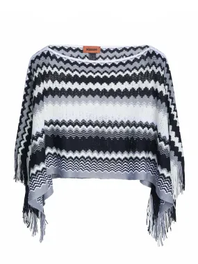 Missoni Schal/Poncho schwarz-weiss