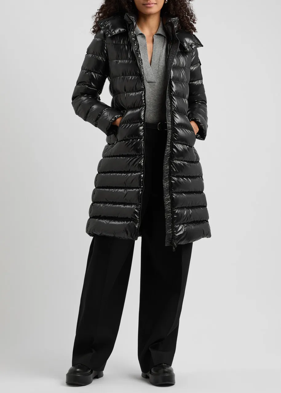 MONCLER Moka quilted shell coat 
                         
                     
                