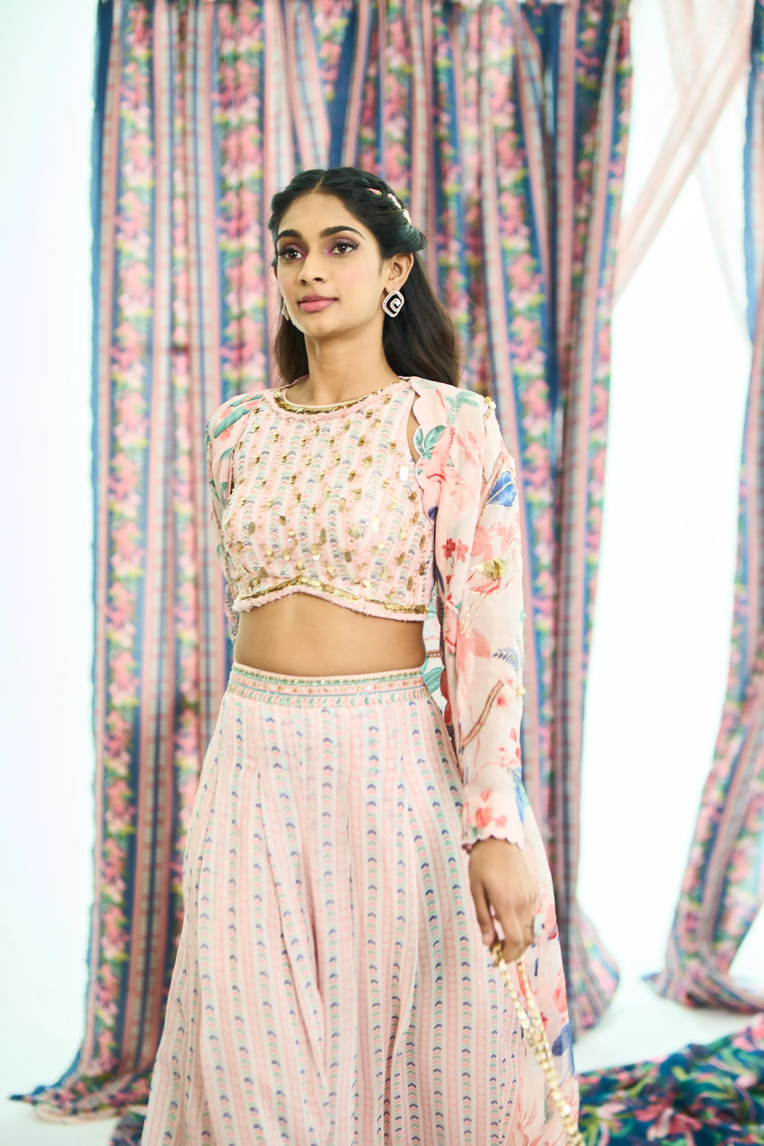 Mrinal jacket set - Peach