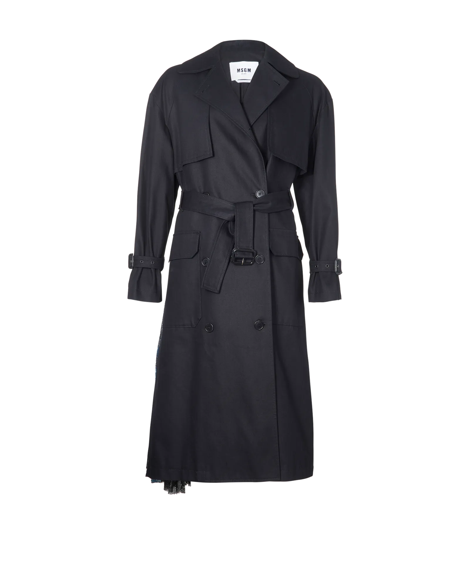 MSGM Sequin Trim Trench Coat