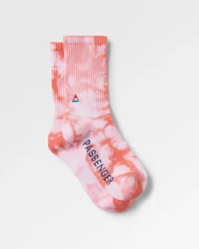 Organic Mid-weight Crew Socks - Tie Dye Shell Pink