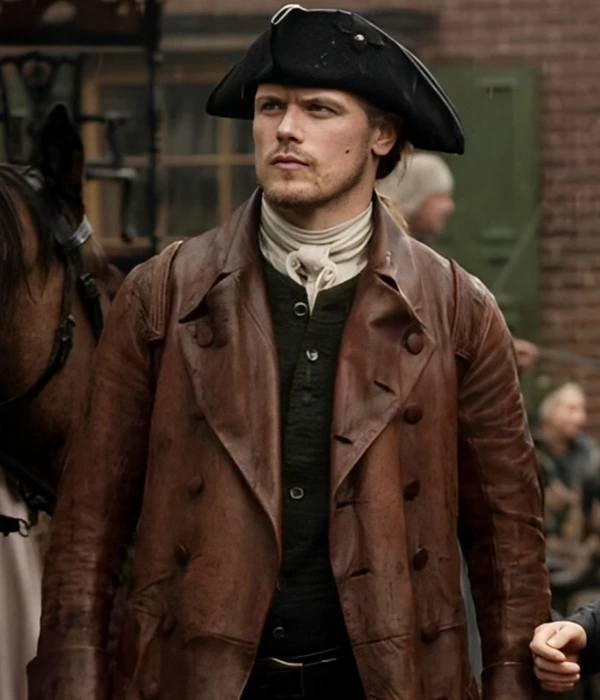 Outlander S07 Jamie Fraser Brown Leather Coat