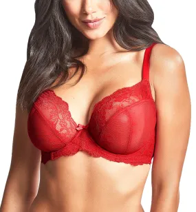 Panache Ana Lace Plunge Underwire Bra (9396) - Salsa Red