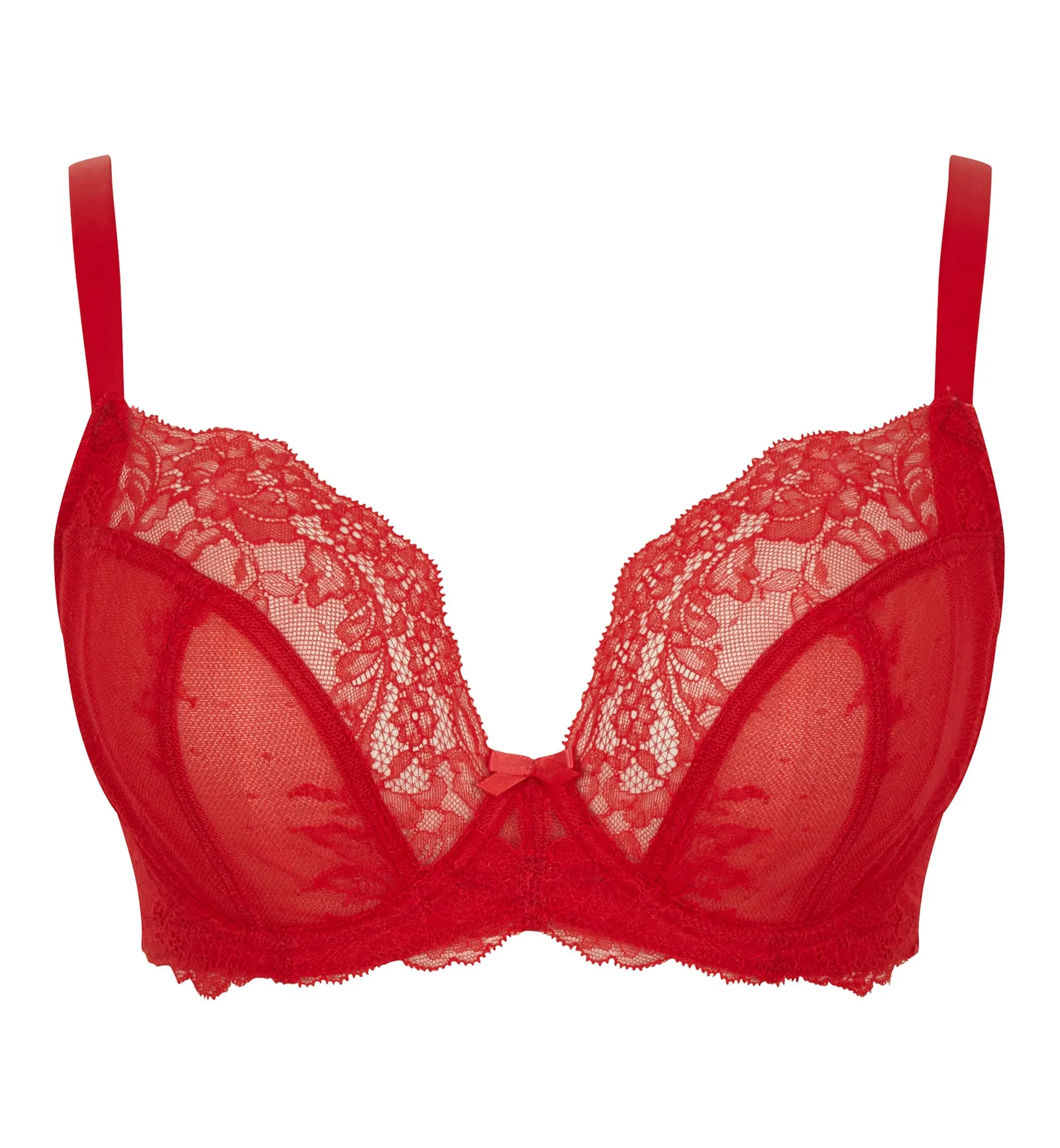 Panache Ana Lace Plunge Underwire Bra (9396) - Salsa Red