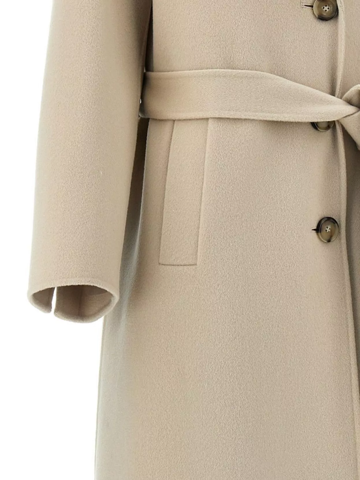 Pinko   Waist belt long coat lapel pockets