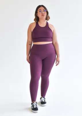 Ribbed Leggings - Plum