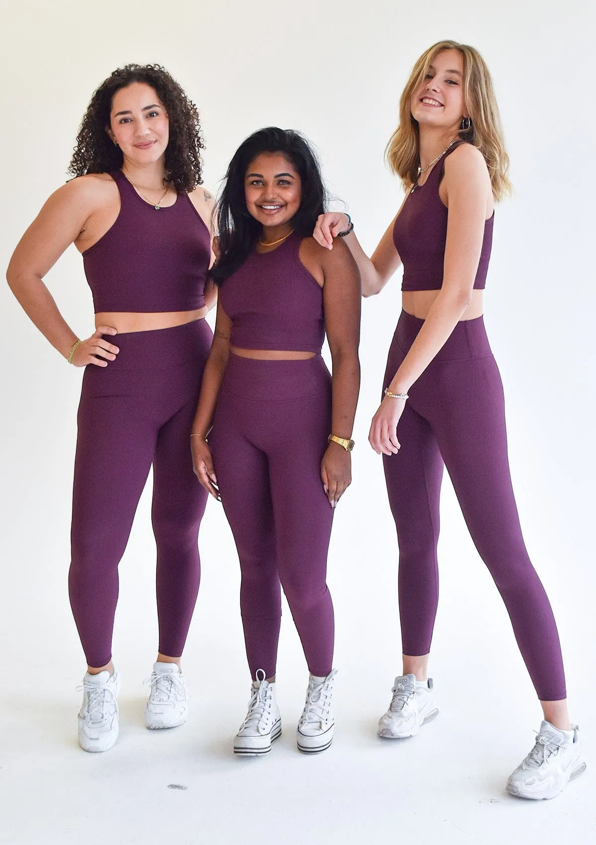 Ribbed Leggings - Plum