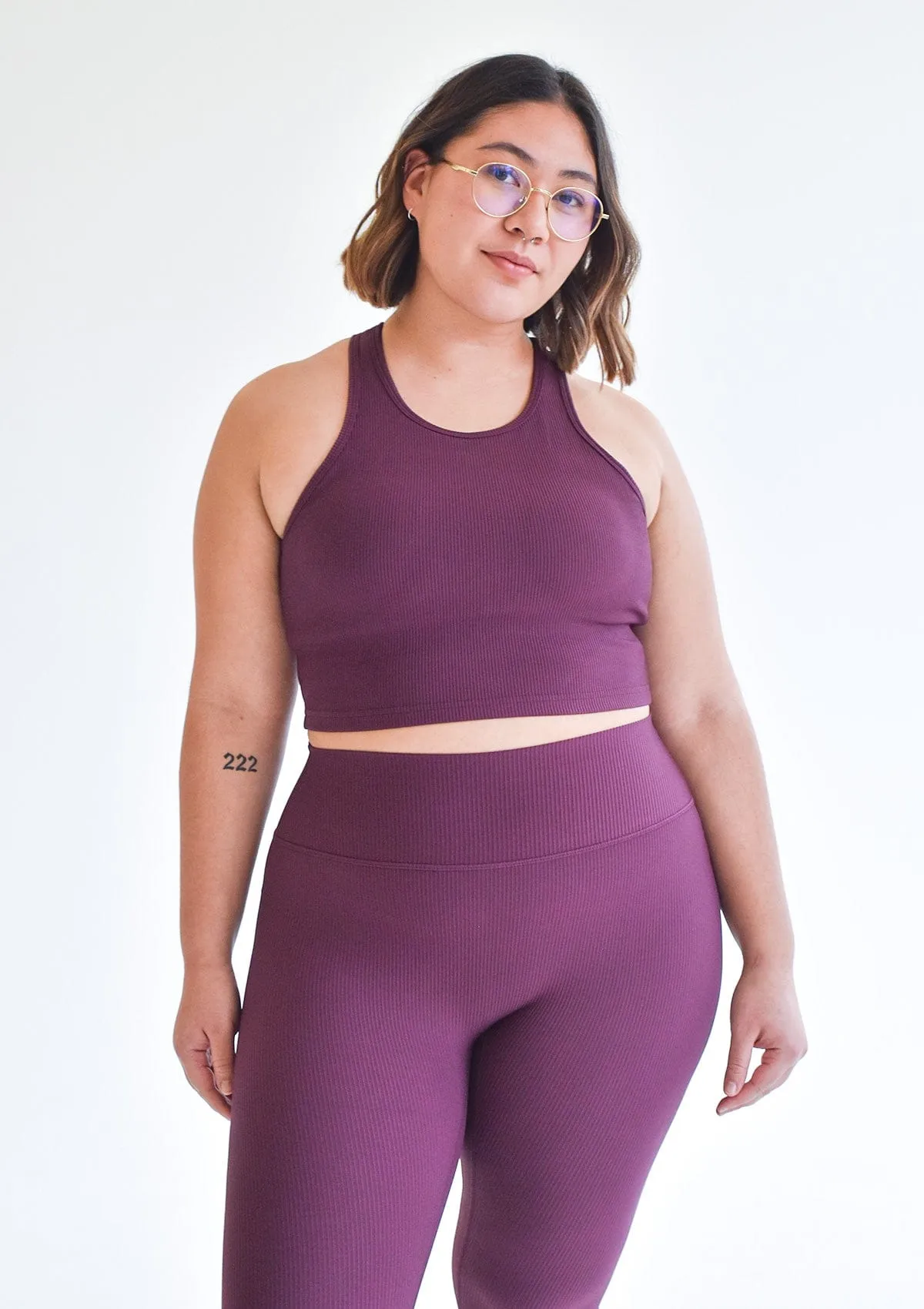 Ribbed Leggings - Plum